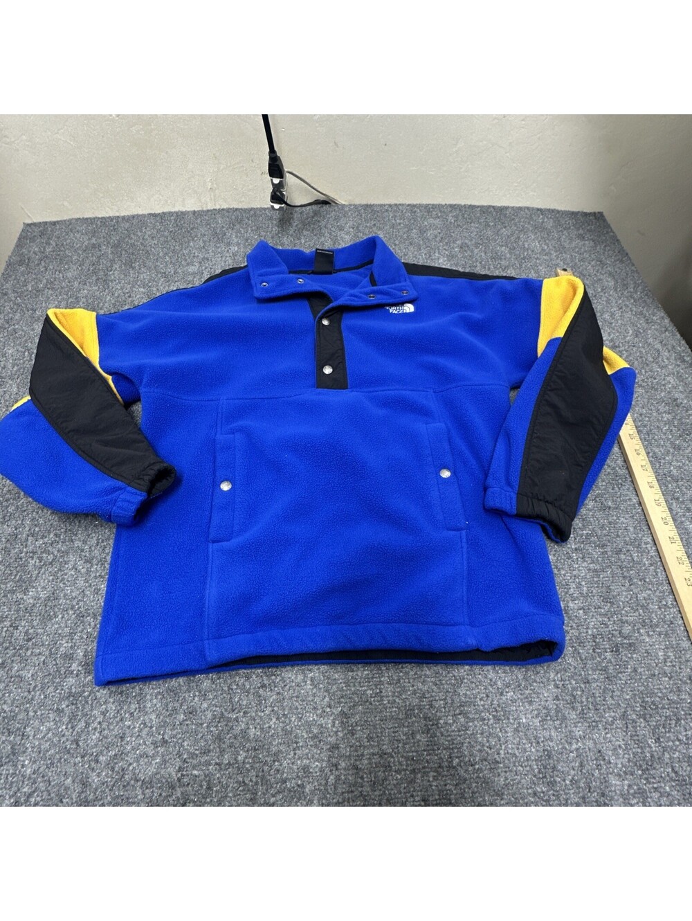The North Face Youth XL Snap Stand-Up Collar Colorblock Jacket Blue Black